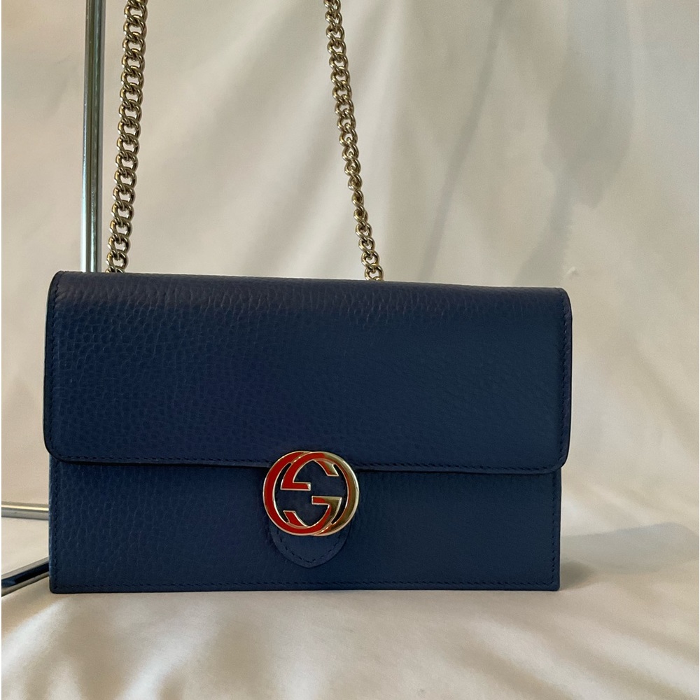 Gucci Wallet On A Chain Blue NEW